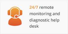 24/7 remote monitoring and diagnostic help desk